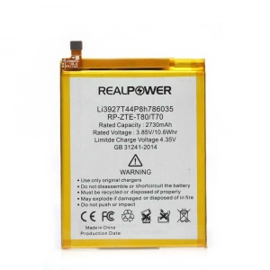 RealPower Turkcell Uyumlu T80 Batarya 2730mAh Li-Polymer Uzun Ömürlü Pil