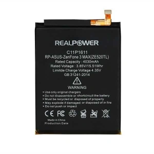 RealPower Asus Uyumlu Zenfone 3 Max 5.2 Batarya [mAh] Li-Polymer Uzun Ömürlü Pil