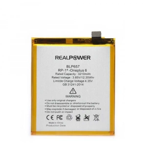 RealPower OnePlus Uyumlu 6 Batarya 3210mAh Li-Polymer Uzun Ömürlü Pil