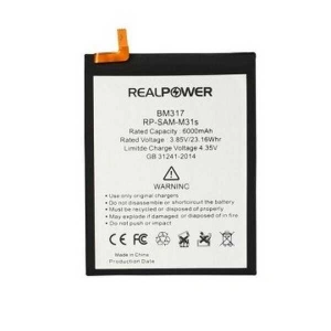 RealPower Samsung Uyumlu Galaxy M21s M217 Batarya 6000mAh Li-Polymer Uzun Ömürlü Pil