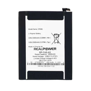 RealPower Casper Uyumlu Via A3 Batarya 3500mAh Li-Polymer Uzun Ömürlü Pil
