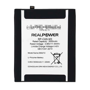 RealPower Casper Uyumlu Via M1 Batarya 3000mAh Li-Polymer Uzun Ömürlü Pil