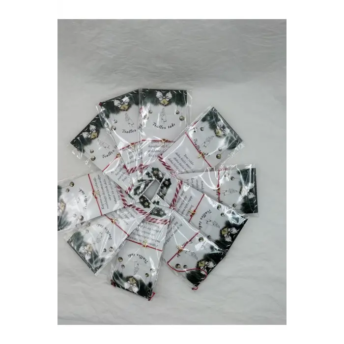 Yeni Yıl Hediyelik Dağıtmalık 10 Adet Kalp Anahtar Şans Bilekliği Ve Şans Ipi