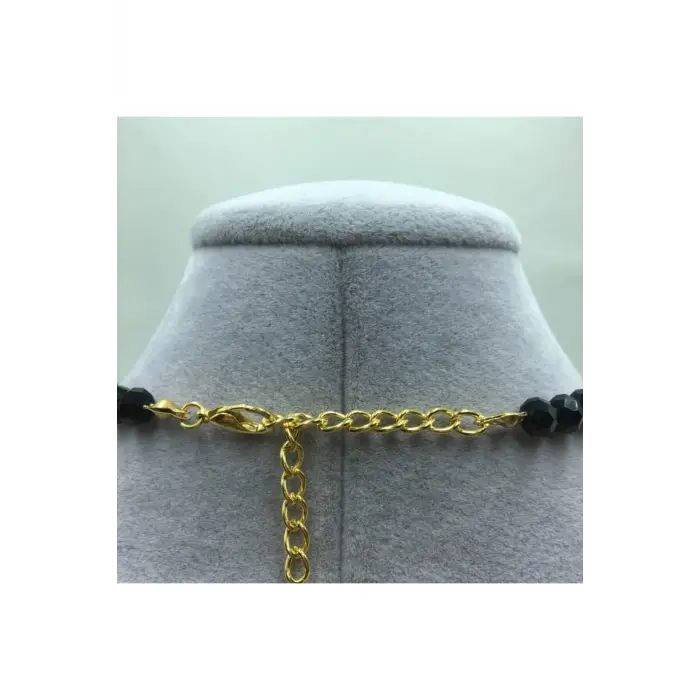 Yarım Altın Takmaya Uygun Damla Çerçeveli Kristal Kolye