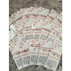 20 Adet Özel Kartlı Gold Bileklik Ve Marteniçka Seti