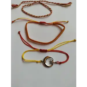 Sarı Kırmızı Ay Yıldız Bileklik Seti