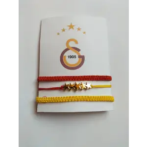 Sarı Kırmızı Beş Yıldız Şampiyon Bileklik Seti