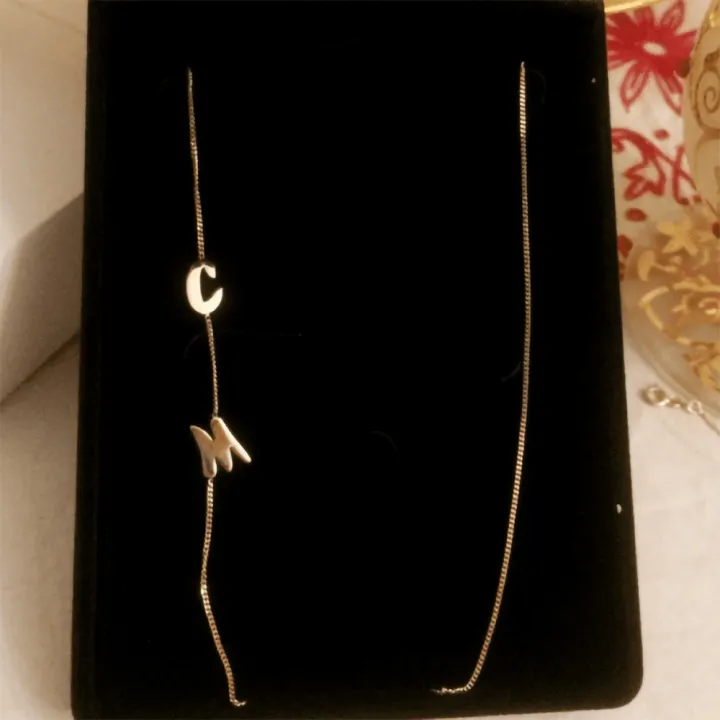 14 Ayar Altın Gurmet Zincir Harf Kolye - 2 Harf