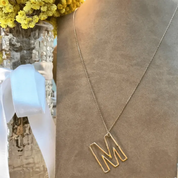 14 Ayar Altın 3D Harf Kolye