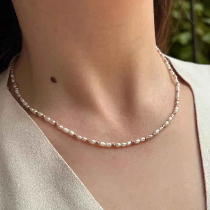 14 Ayar Altın Dorika İnci Kolye