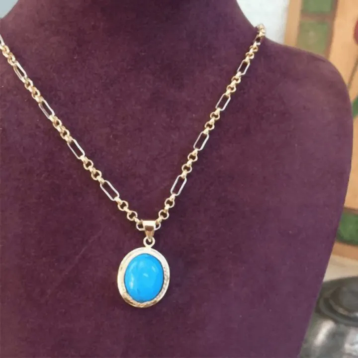 14 Ayar Altın Firuze Taşlı Kolye