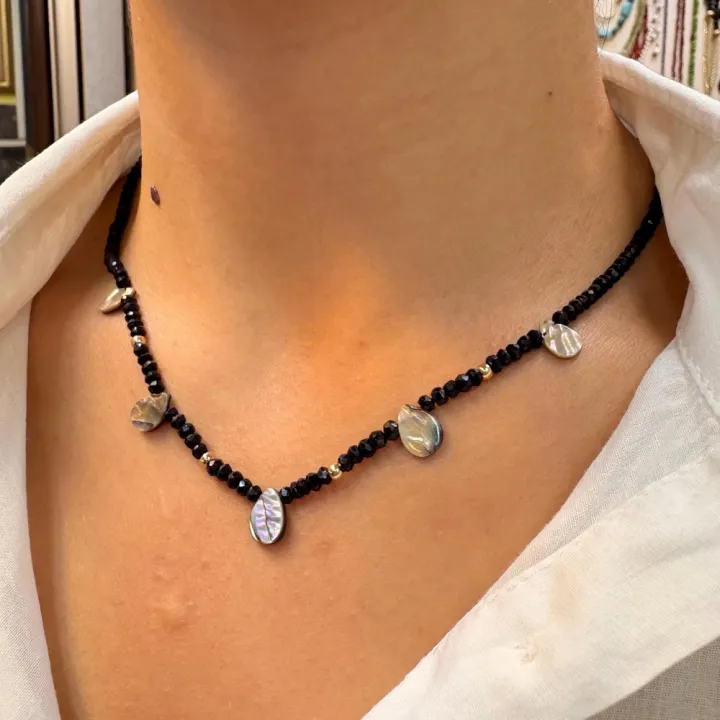 14 Ayar Altın Dorika Spinel Taşlı Kolye