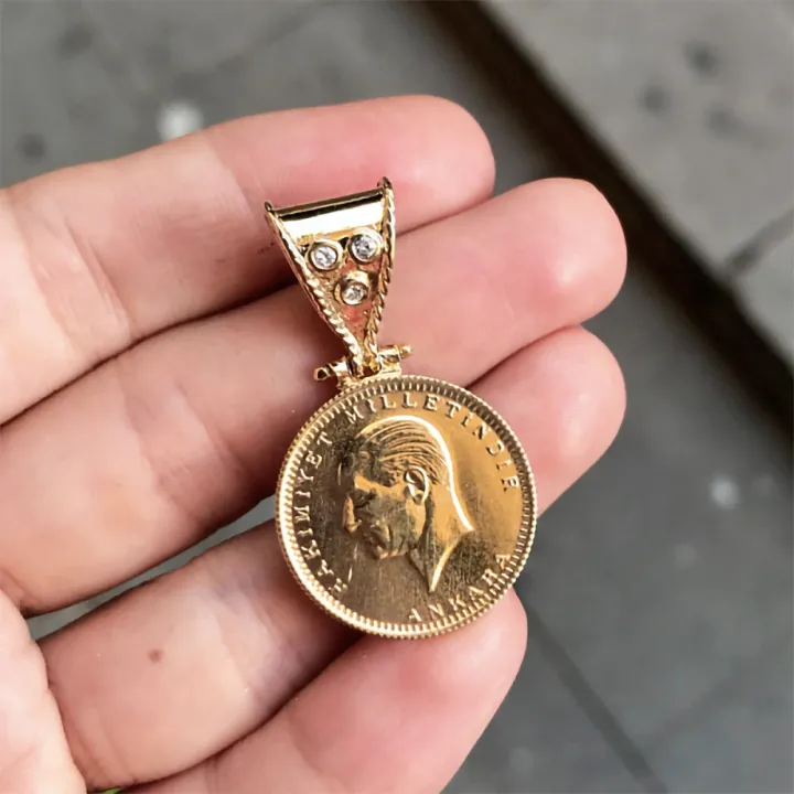 22 Ayar Altın Ata Lira Kolye Ucu
