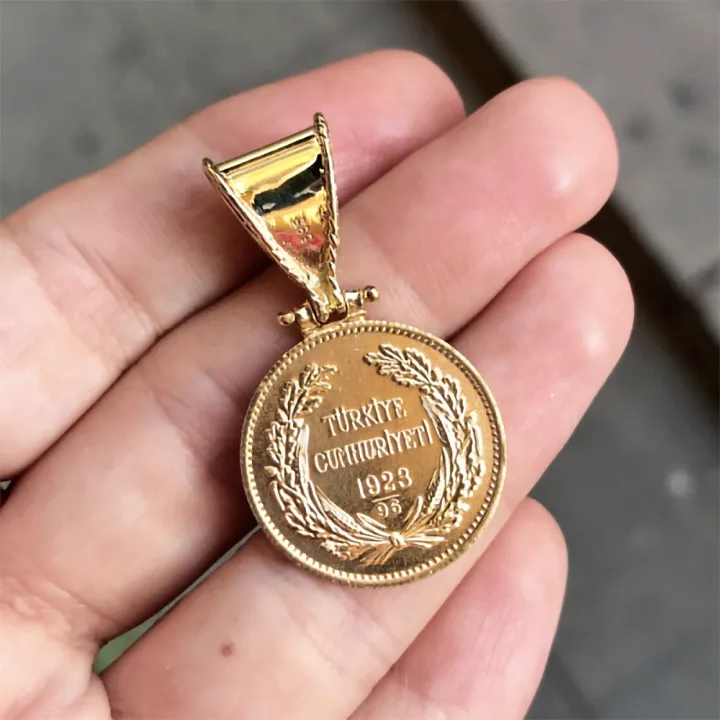 22 Ayar Altın Ata Lira Kolye Ucu