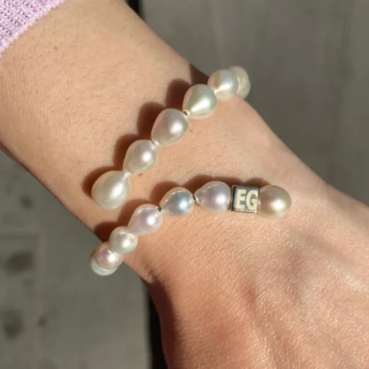 14 Ayar Altın Küplü İnci Bileklik