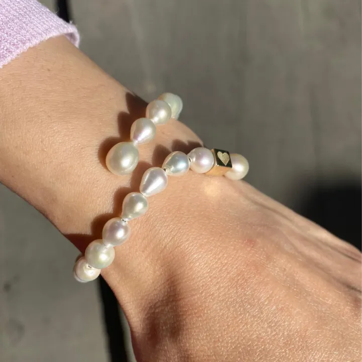 14 Ayar Altın Küplü İnci Bileklik