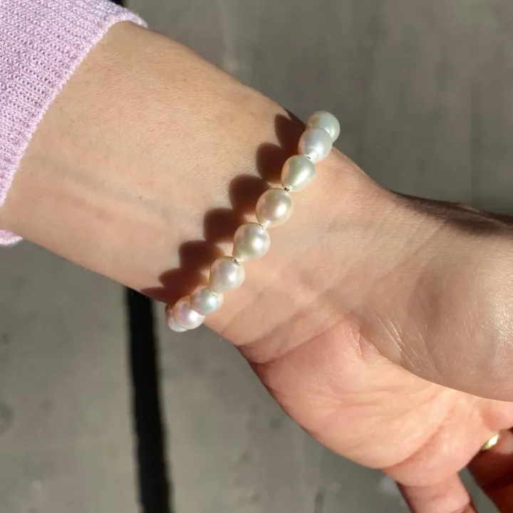 14 Ayar Altın Küplü İnci Bileklik