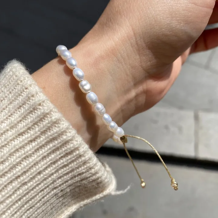 14 Ayar Altın Dorika İnci Bileklik