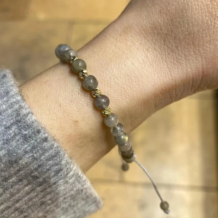 14 Ayar Altın Dorika Labradorit Taşlı Bileklik