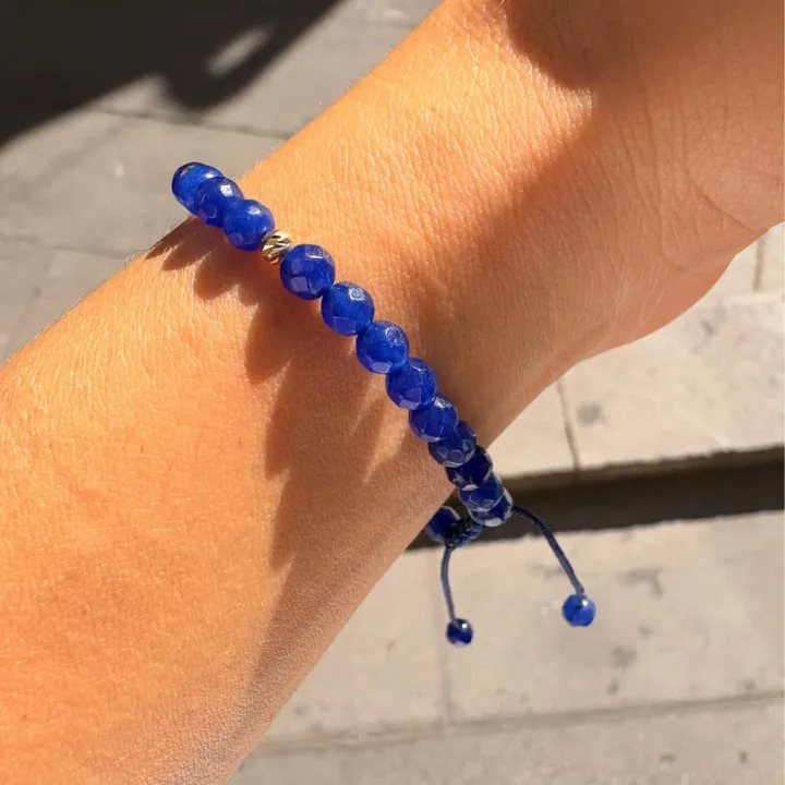 14 Ayar Altın Dorika Lacivert Quartz Taşlı Bileklik