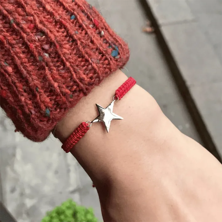 14 Ayar Altın Yıldız Makrome Bileklik