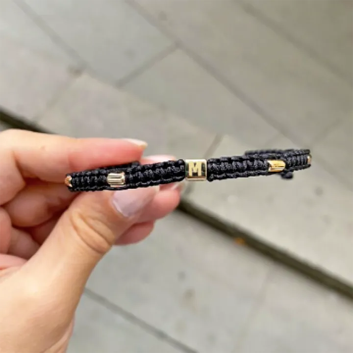 14 Ayar Altın Makrome Tek Küp Bileklik - 5mm