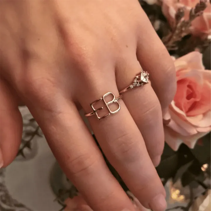 14 Ayar Altın Harf Yüzük - 2 Harf