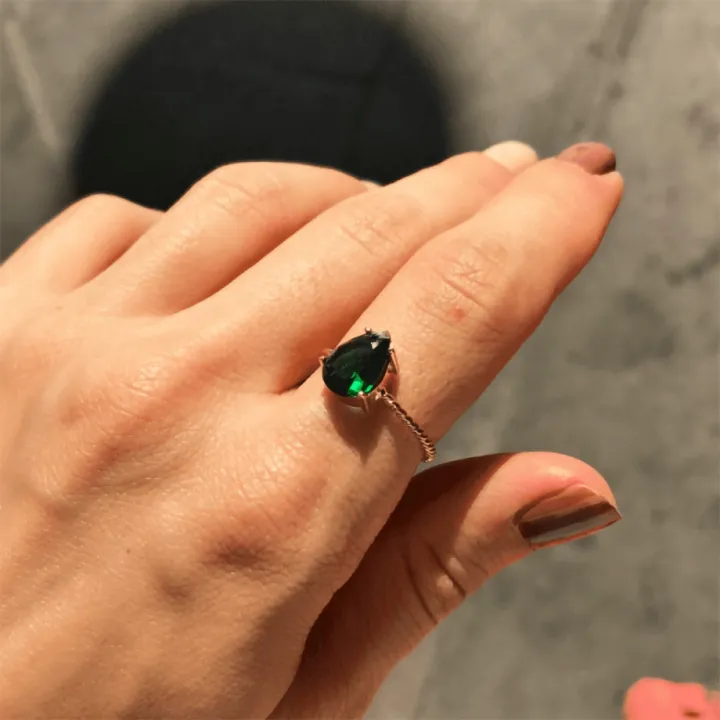 14 Ayar Altın Damla Taş Yüzük