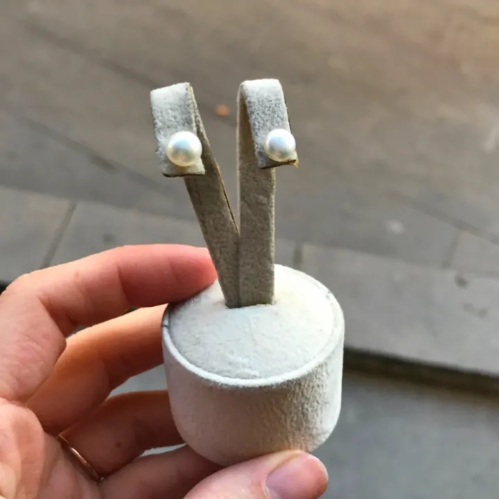 14 Ayar Altın S Boy İnci Küpe