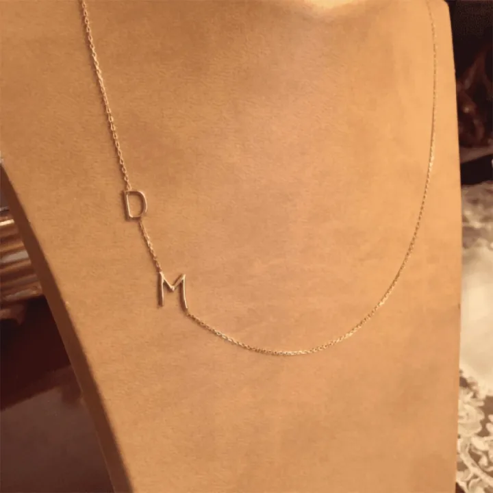 14 Ayar Altın Tel Kıvırma Harf Kolye - 2 Harf