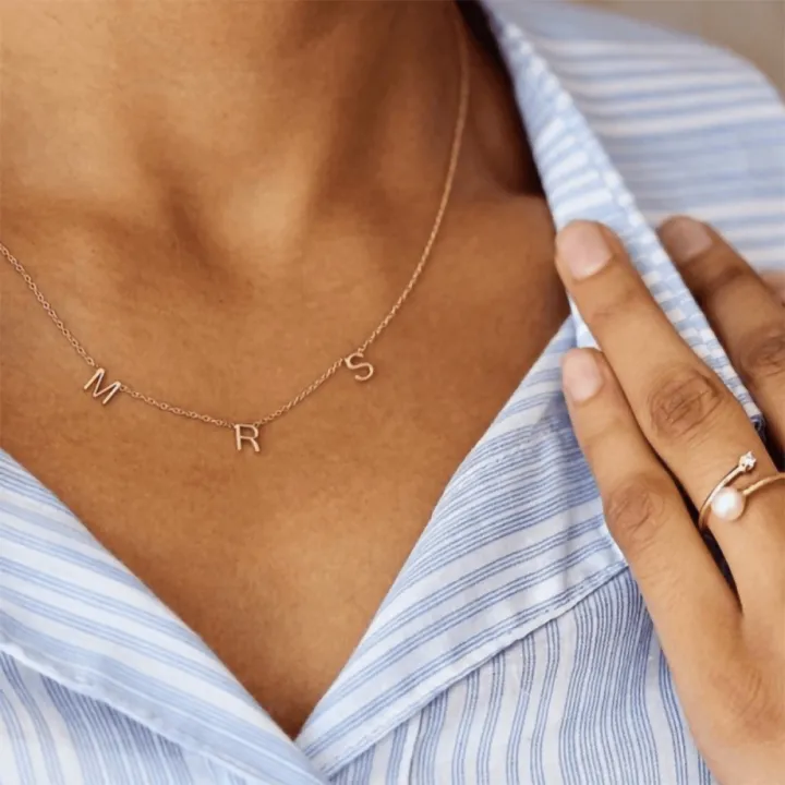 14 Ayar Altın Tel Kıvırma Harf Kolye - 3 Harf