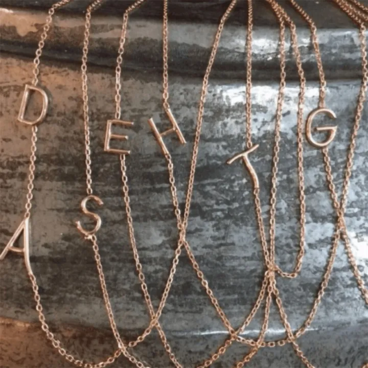 14 Ayar Altın Tel Kıvırma Harf Kolye - 3 Harf