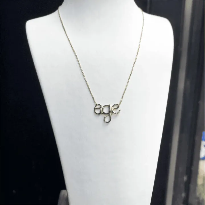 14 Ayar Altın Tel Kıvırma İsim Kolye - 3 Harf