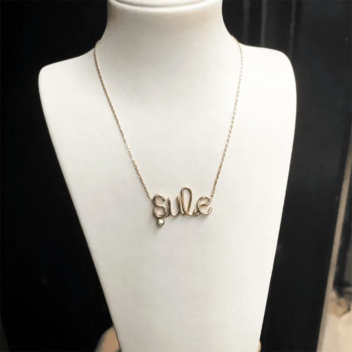 14 Ayar Altın Tel Kıvırma İsim Kolye - 4 Harf