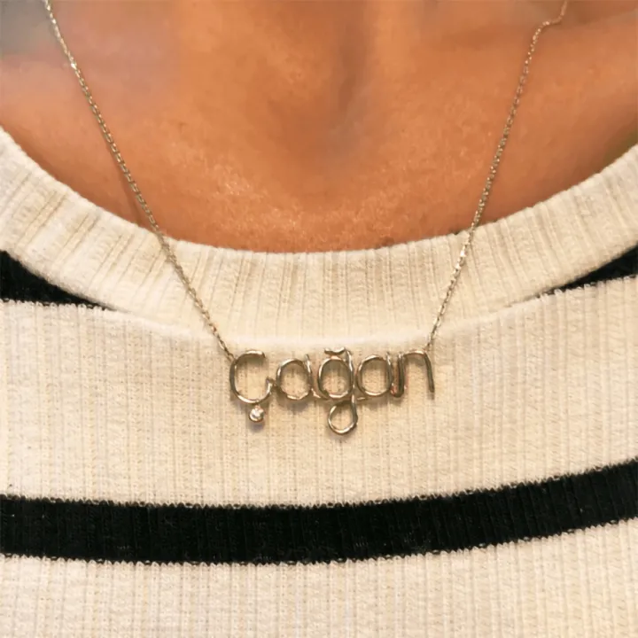 14 Ayar Altın Tel Kıvırma İsim Kolye - 5 Harf