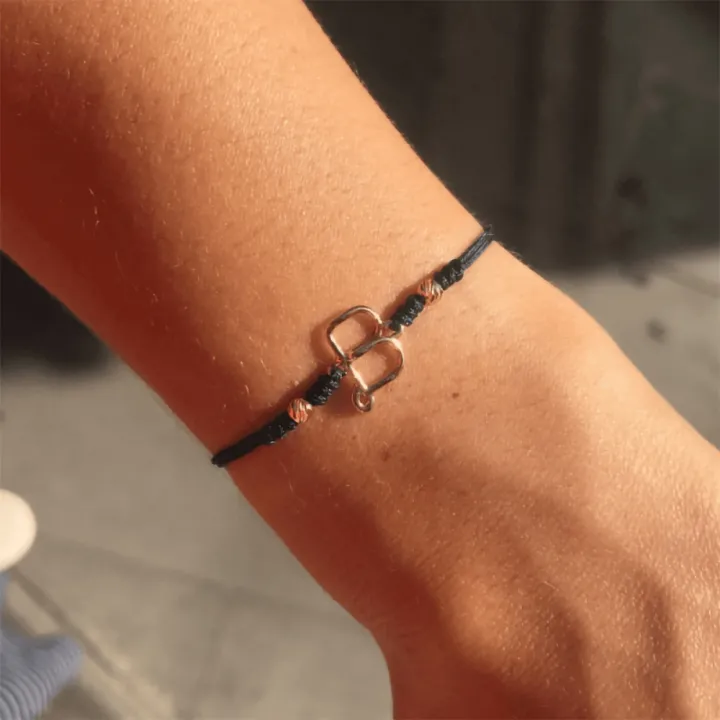 14 Ayar Altın Tel Kıvırma Harf Bileklik - 1 Harf