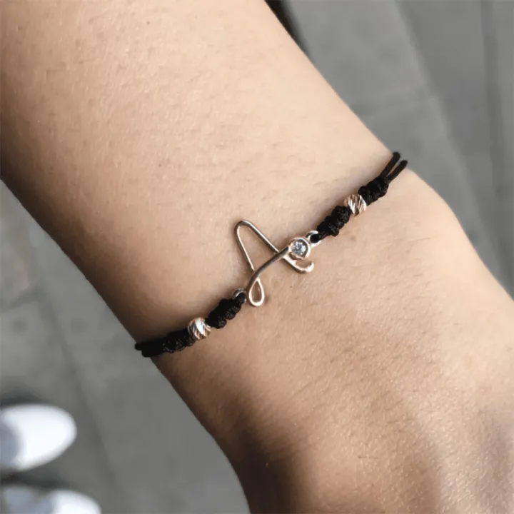 14 Ayar Altın Tel Kıvırma Harf Bileklik - 1 Harf