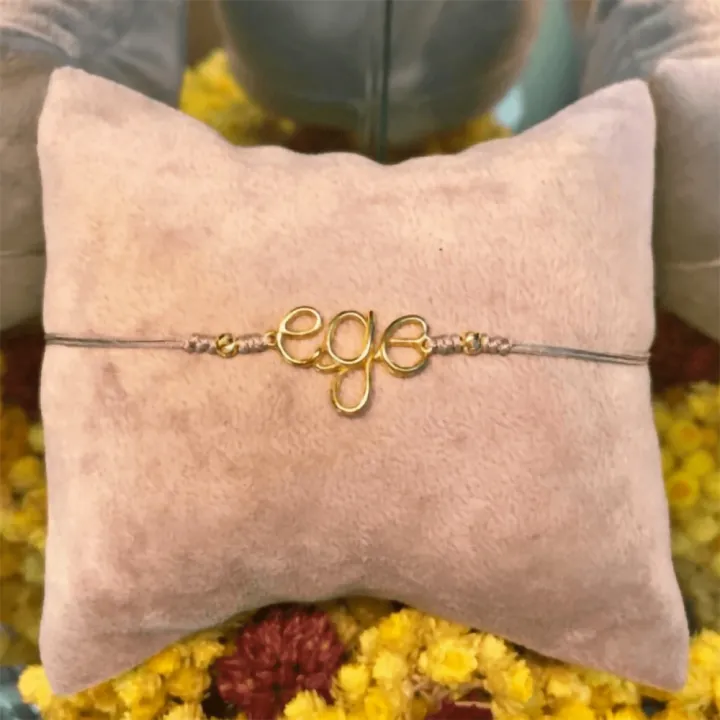 14 Ayar Altın Tel Kıvırma İsim Bileklik - 3 Harf