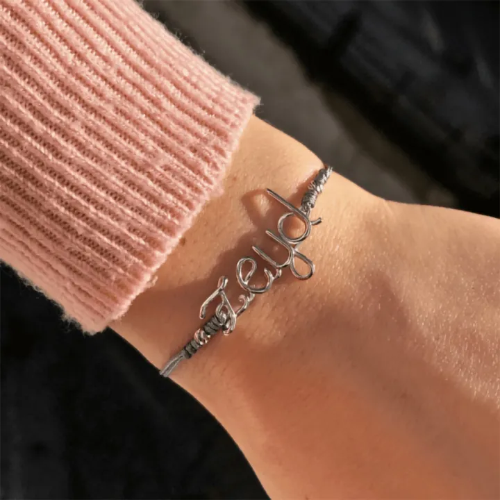 14 Ayar Altın Tel Kıvırma İsim Bileklik - 4 Harf