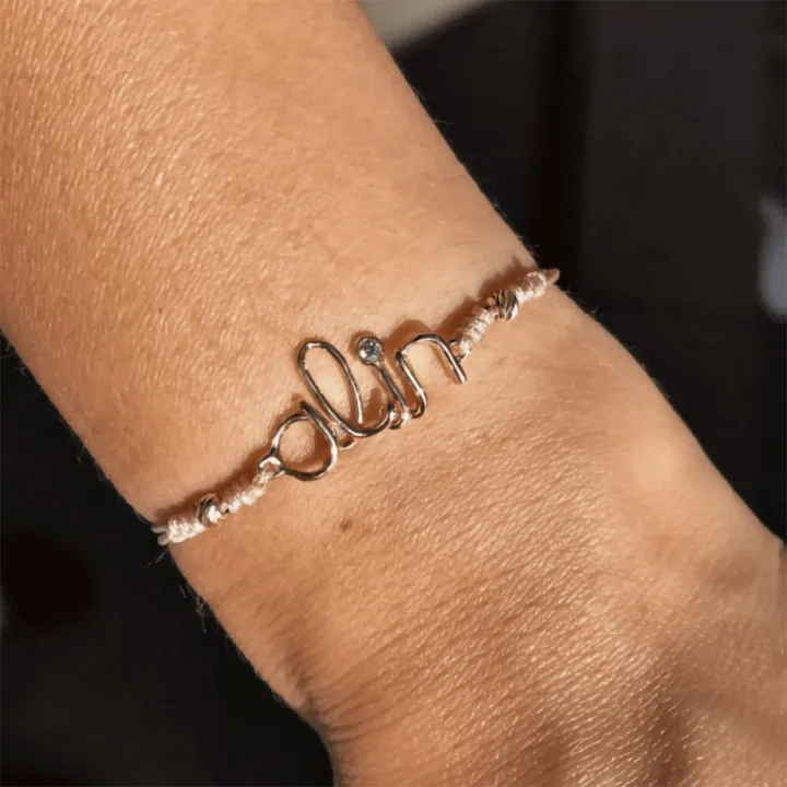 14 Ayar Altın Tel Kıvırma İsim Bileklik - 4 Harf