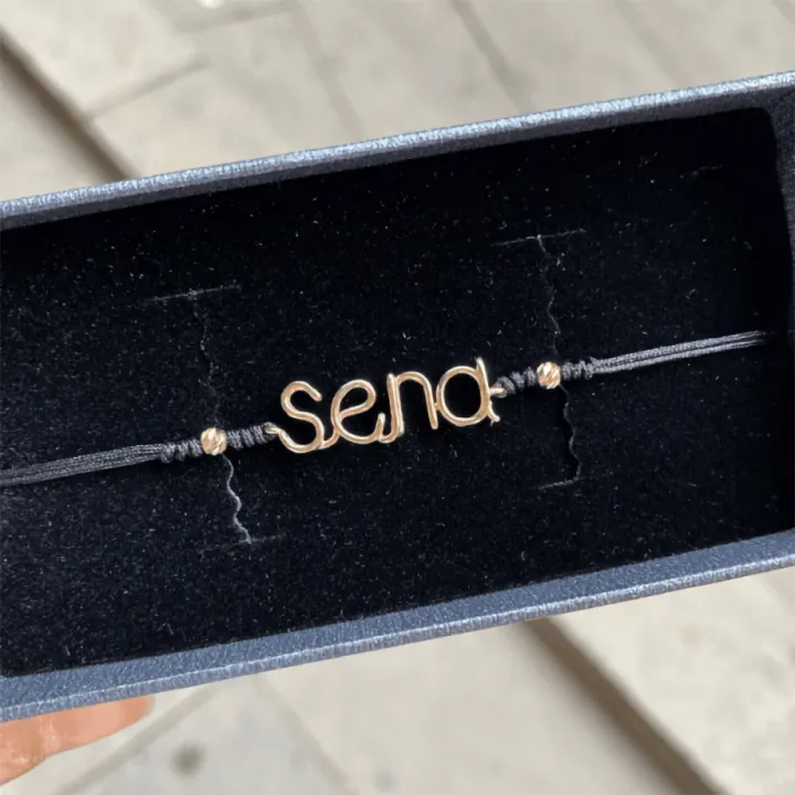 14 Ayar Altın Tel Kıvırma İsim Bileklik - 4 Harf