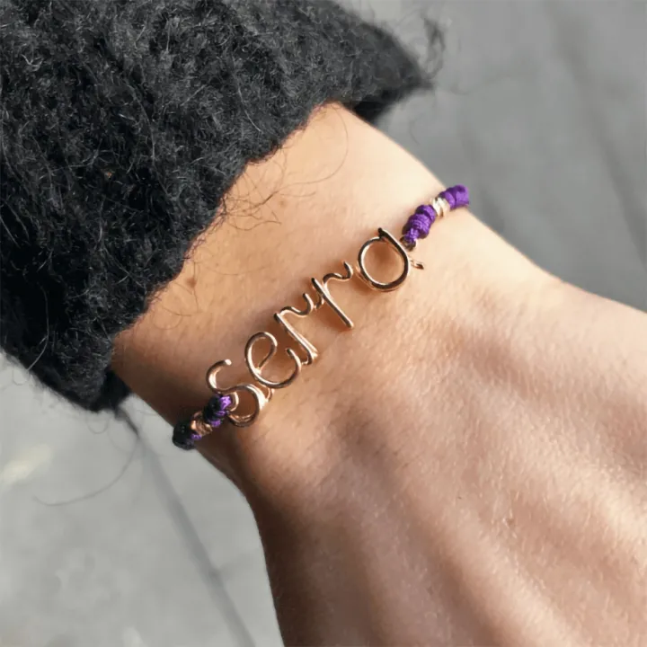 14 Ayar Altın Tel Kıvırma İsim Bileklik - 5 Harf