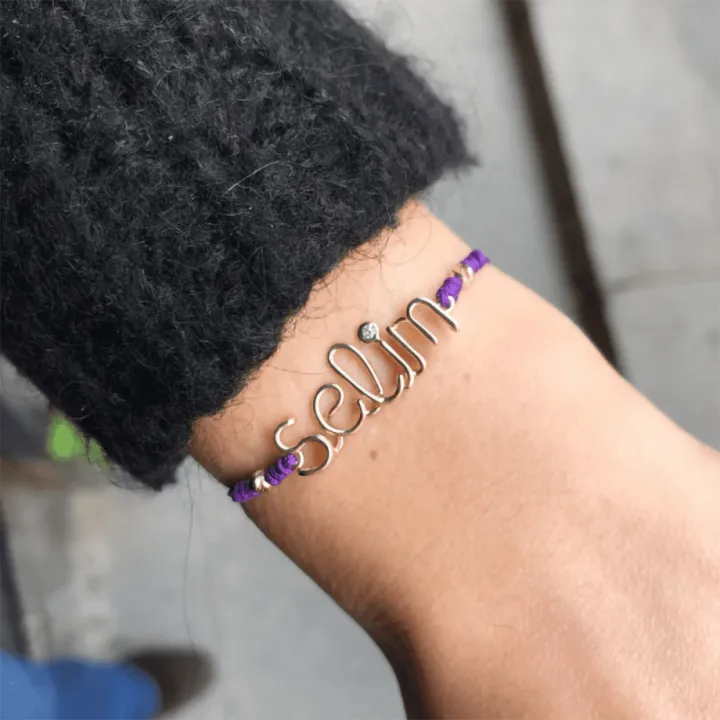 14 Ayar Altın Tel Kıvırma İsim Bileklik - 5 Harf