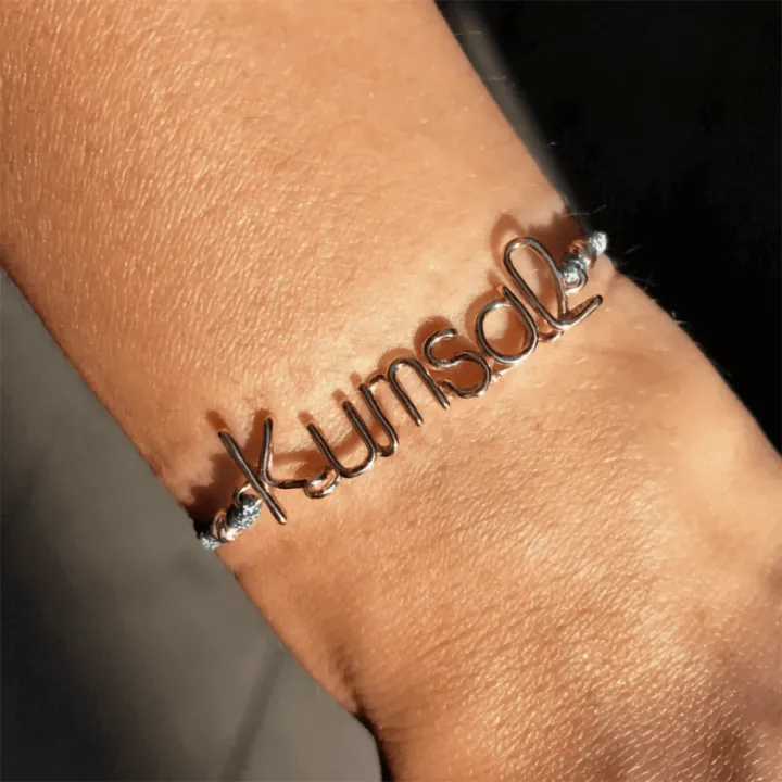 14 Ayar Altın Tel Kıvırma İsim Bileklik - 6 Harf