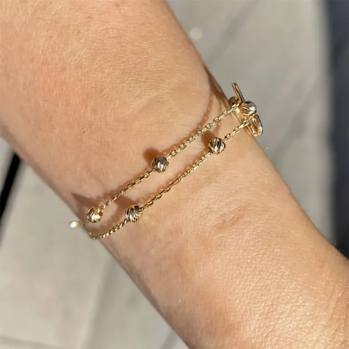 14 Ayar Altın Tel Kıvırma İsim Bileklik - 5 Harf