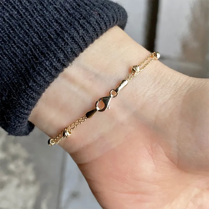 14 Ayar Altın Tel Kıvırma İsim Bileklik - 5 Harf