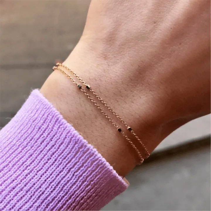 14 Ayar Altın Küp Detaylı Bileklik