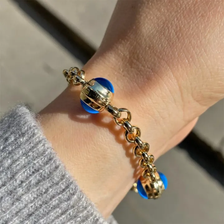 14 Ayar Altın 4 Nazar Boncuklu Bileklik