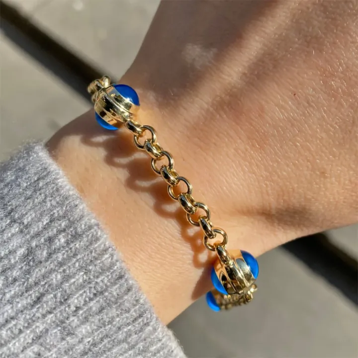 14 Ayar Altın 4 Nazar Boncuklu Bileklik