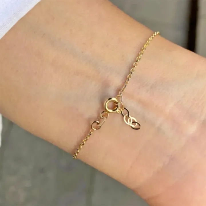 14 Ayar Altın Taşlı Harf Bileklik - 1 Harf